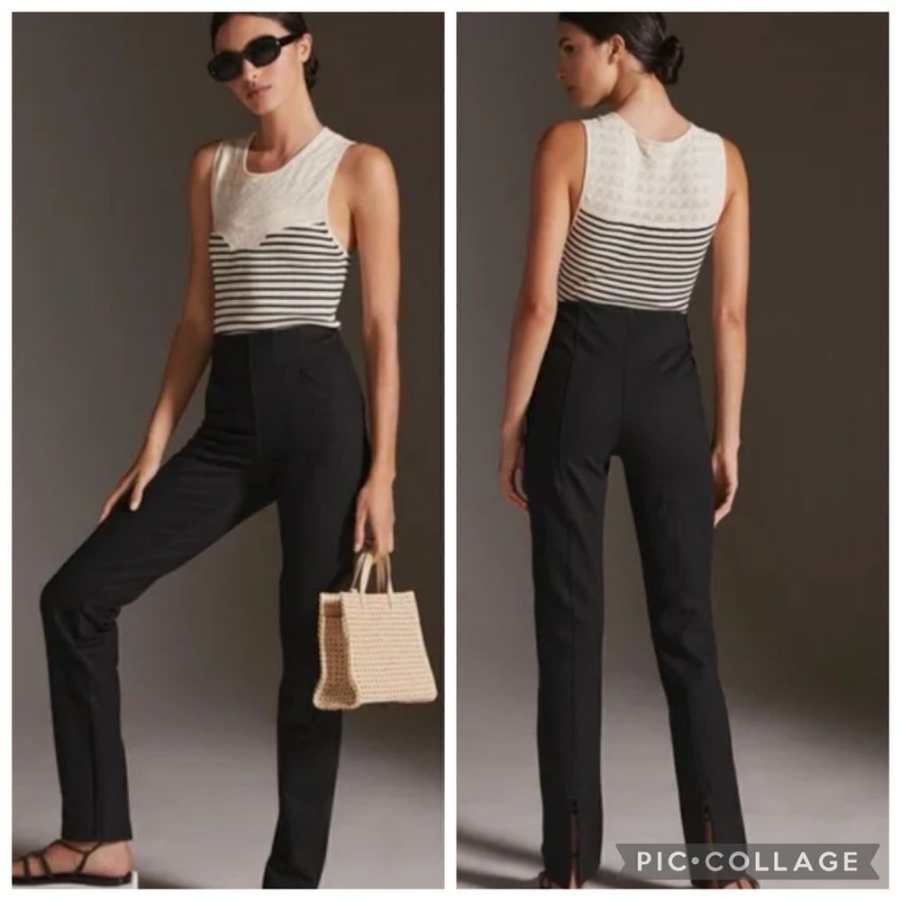 NWT Anthro  Maeve High Waisted, Split Back Hem, Slim Fit Leggings Size: M